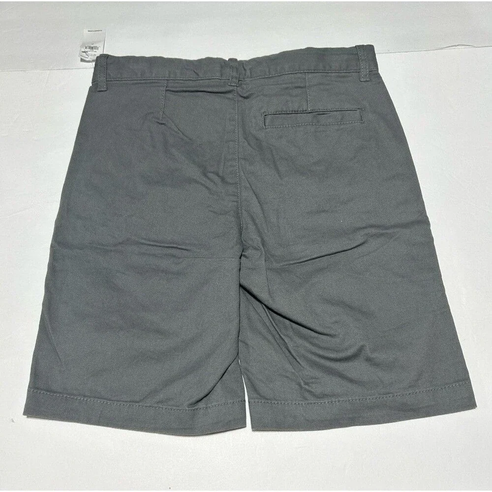 Old Navy Gray Flat Front Chino Shorts Boys Size 10 Adjustable Waist NWT